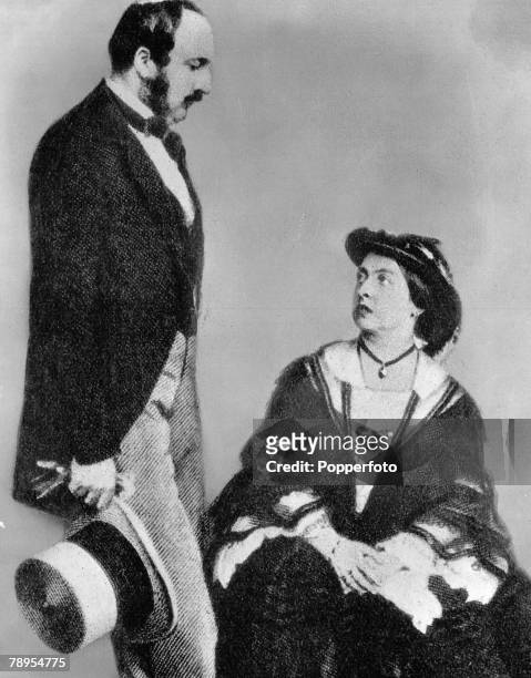England, Queen Victoria of the United Kingdom 1891 - 1901 with her husband Prince Albert consort