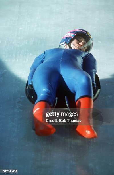 Sport, 1988 Winter Olympic Games, Calgary, Canada, Ladies Luge, Anne Abernathy, Virgin Islands