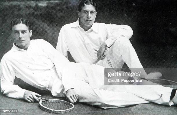 Olympic Games, Paris, France, Tennis, The Doherty brothers of Great Britain, Hugh Lawrence Doherty who won the gold medal in the singles and doubles...