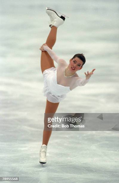 Sport, 1992 Winter Olympic Games, Albertville, France, Ice Skating, Womens Figure Skating, Nancy Kerrigan, USA, the Bronze medal winner
