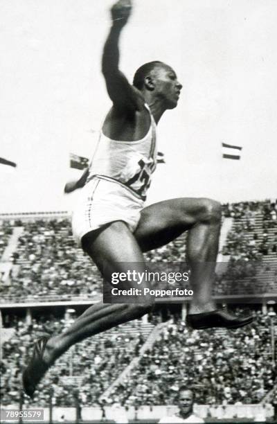 Olympic Games, Berlin, Germany, Men's Long JumpUSA's legendary Jesse Owens in action to win one of his four gold medals