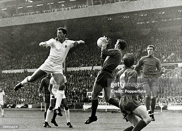 29th May 1968, European Cup Final at Wembley, Manchester United 4, v Benfica 1, , Manchester United goalkeeper Alex Stepney makes the save to end a...