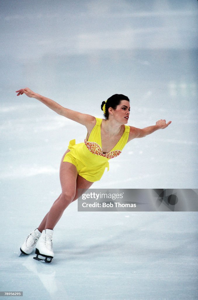 Sport. 1994 Winter Olympic Games. Lillehammer, Norway. Ice Skating. Ladies Figure Skating Singles. Nancy Kerrigan, USA, the Silver medal winner. Her great rival Tonya Harding had been implicated in an earlier plot to injure her, but Kerrigan had the "last