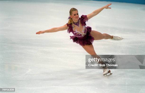 Sport, 1994 Winter Olympic Games, Lillehammer, Norway, Ice Skating, Ladies Figure Skating Singles, Tonya Harding, USA, who finished 8th after being...