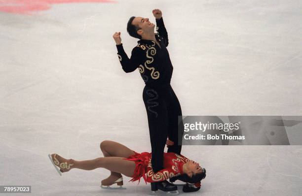 Sport, 1998 Winter Olympic Games, Nagano, Japan, Figure Skating, Pairs, Stephane Abitbol and Stephane Bernadis, France