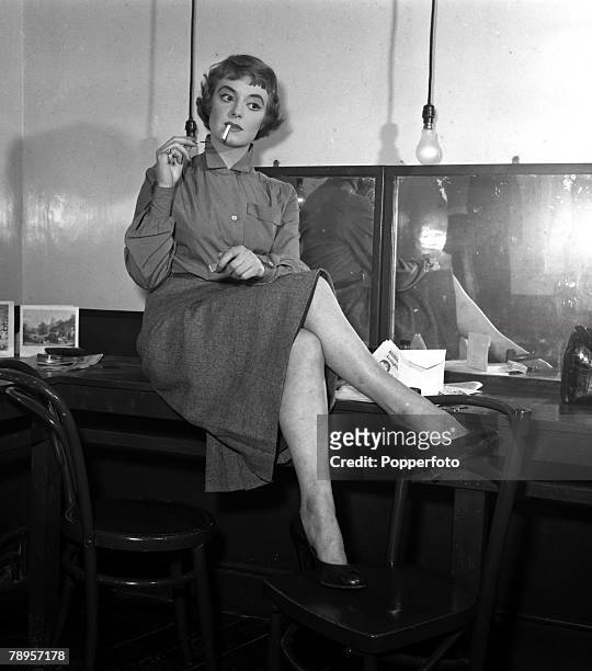 England Actress Pauline Stroud is pictured in her dressing room