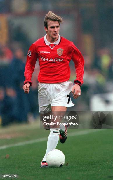 Football, UEFA Champions League Quarter Final, 2nd Leg, Milan, Italy, 17th March Inter Milan 1 v Manchester United 1, Manchester United's David...