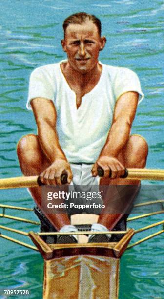 Sport, Rowing Illustrations, pic: circa 1936, H,R,"Bobby" Pearce, Australia, the world sculling champion