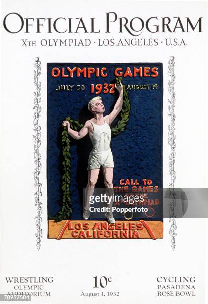 Olympic Games, Los Angeles, USA, The official programme for the cycling and wrestling events at a cost of 10 cents