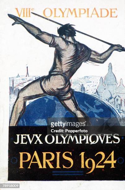 Poster advertising the 1924 Summer Olympics in Paris, France in 1924.