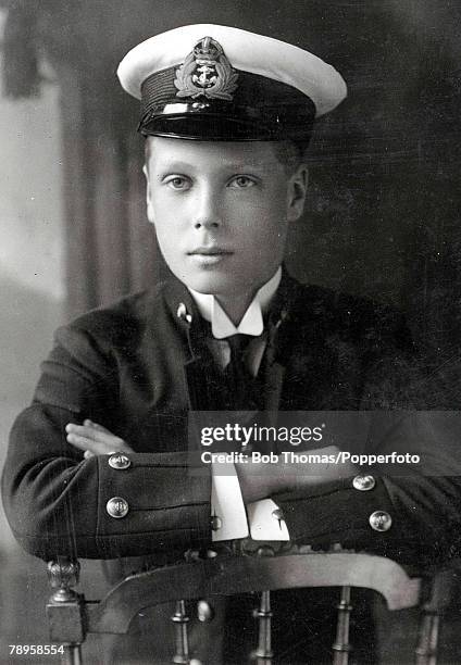 Portrait of Edward VIII, the eldest son of George V born in Richmond, Surrey, Pictured shows him wearing uniform when he was in the Navy and the...