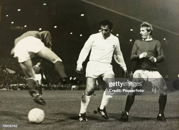 Sport, Football, 16th October 1968, World Club Championship, 2nd Leg, Old Trafford, England, Manchester United 1 v Estudiantes 1, Estudiantes win 2-1...