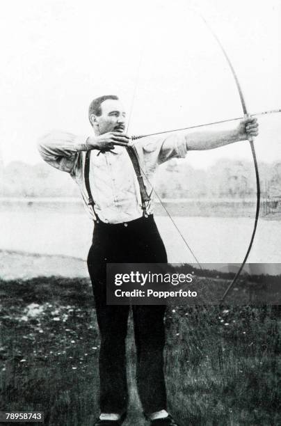 Olympic Games, Paris, France, Archery,France's Henri Herouin, winner of the gold medal in the 50 metre event