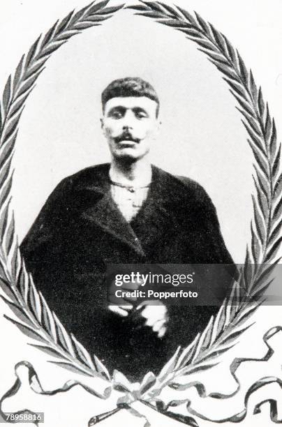 Olympic Games, Athens, Greece, Marathon, Gold medallist Spyridon Louis of Greece