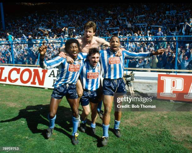 12th April 1987, FA, Cup Semi-Final at Hillsborough, Coventry City 3 v Leeds United 2 a,e,t, Coventry City's left-right, Dave Bennett, Keith Houchen...