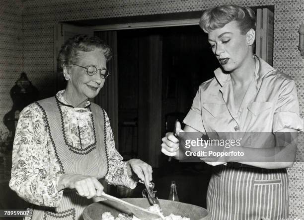 Cinema and Television Personalities, pic: circa 1950, American actress Eve Arden, right, appearing in the television show "Our Miss Brooks", She...