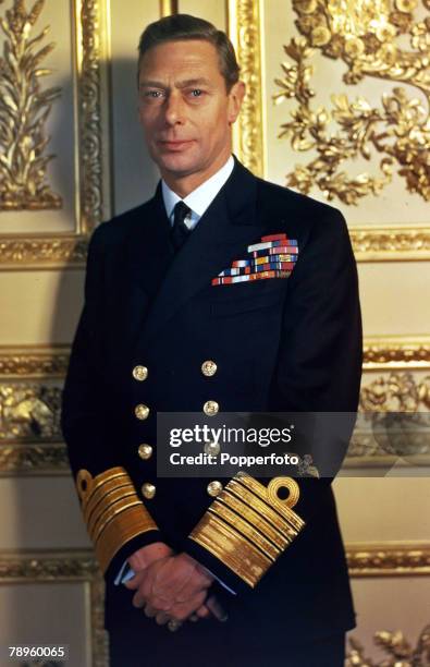 Circa 1950, King George VI, of Great Britain who reigned from 1936-1952