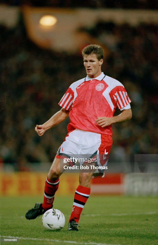 BT Sport. Football. pic: 9th March 1994. Friendly International. Wembley. England 1 v Denmark 0. Marc Rieper, Denmark.