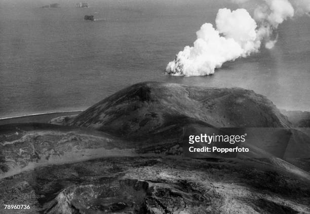 Disasters, Volcanos, pic: 1965, The island of Surtsey, which came to the surface in November 1963, and was formed by an undersea volcanic eruption,...