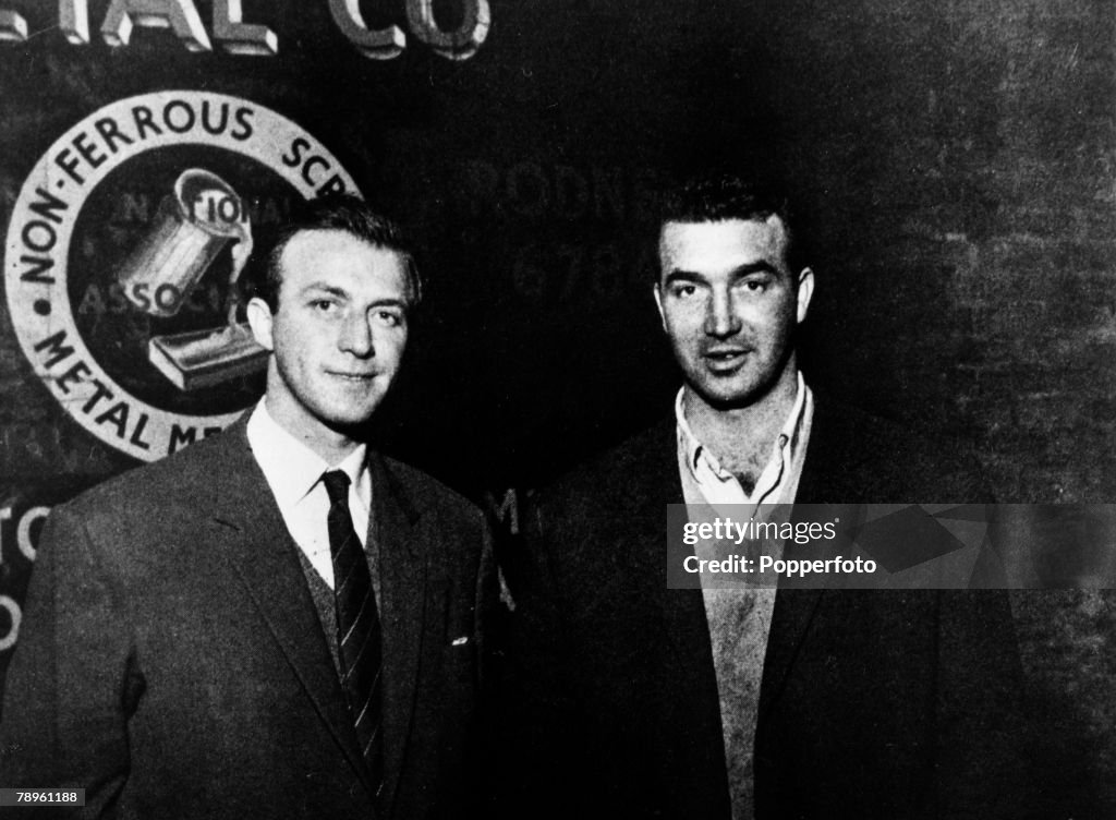 Crime. personalities. pic: 1960's. London. Charles and Eddie Richardson pictured outside their Brixton scrap-metal yard. The brothers were London gangsters who had a long running gangland feud with the Kray Brothers.