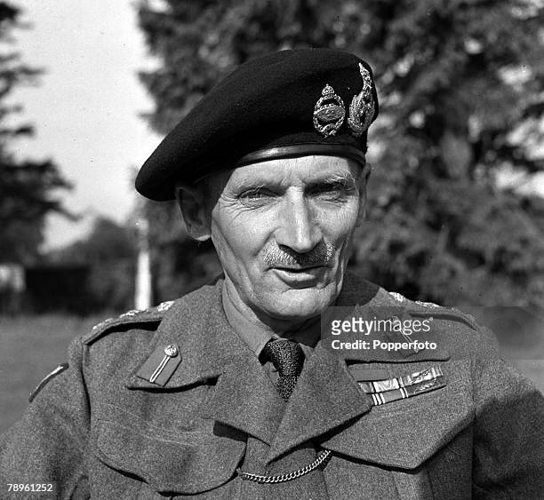 World War II, London, England A portrait of General Bernard Law Montgomery, British Field Marshal and later Viscount Montgomery of Alamein