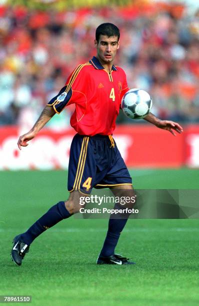 European Championship, , Feijnoird Stadium, Rotterdam, Holland, Spain v Norway , 13th, June Spain's Josep Guardiola in action