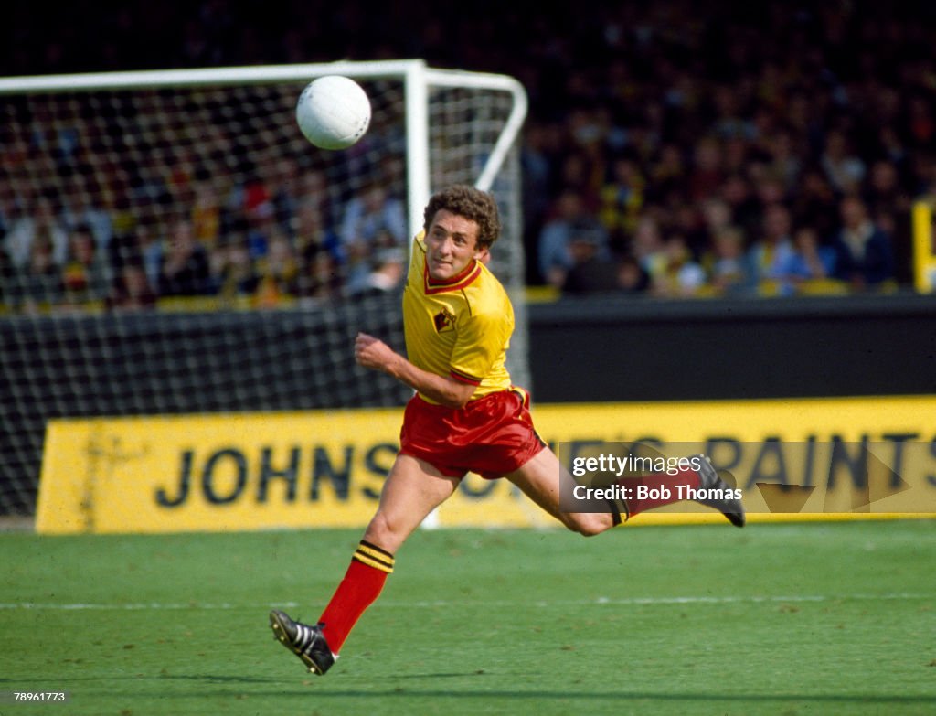 Sport. Football. pic: 28th August 1982. Division 1. Wilf Rostron, Watford defender 1979-1988.