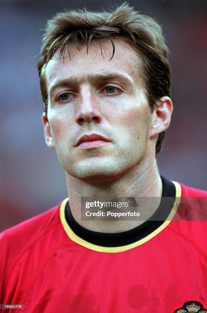 Football. European Championships (EURO 2000). King Baudouin Stadium, Brussels, Belgium. Italy 2 v Belgium 0. 14th June, 2000. A portrait of Belgium+s Marc Wilmots.