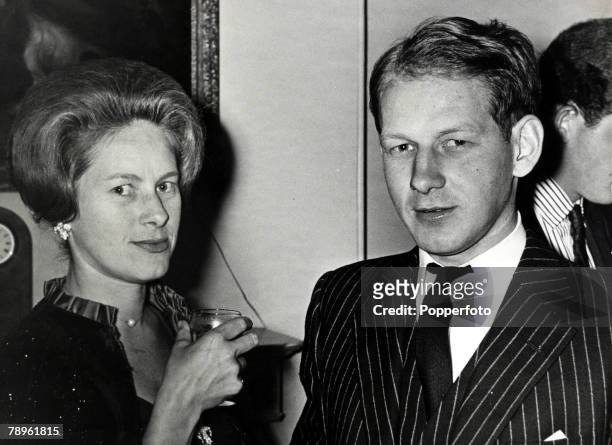 1st October 1963, Mrs, Ronald Armstrong-Jones, pictured with her brother Tom Unite