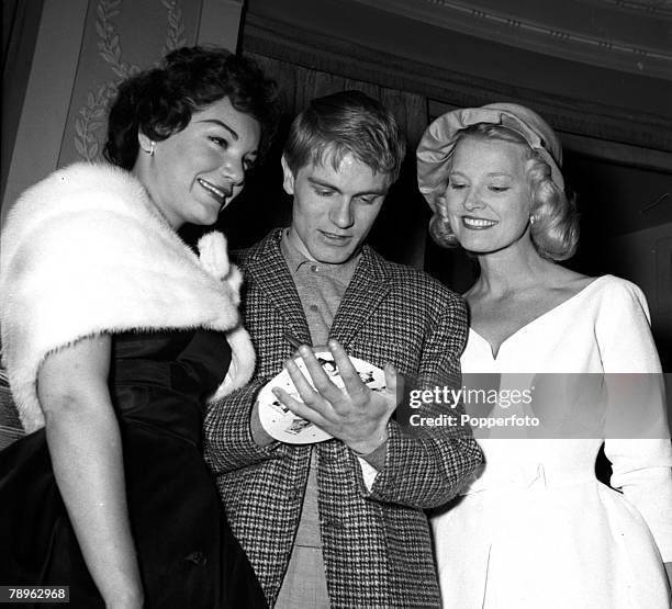 England Singers left to right:Connie Francis, Adam Faith and Joan Regan