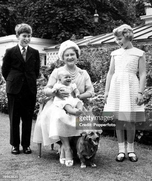 England, 4th August 1960, The Queen Mother smiles as she poses with ...