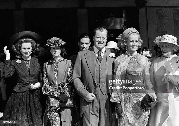 Aristocracy, Personalities, pic: 20th April 1978, Earl Spencer standing beside his former wife Frances Shand Kydd at the wedding of their daughter...