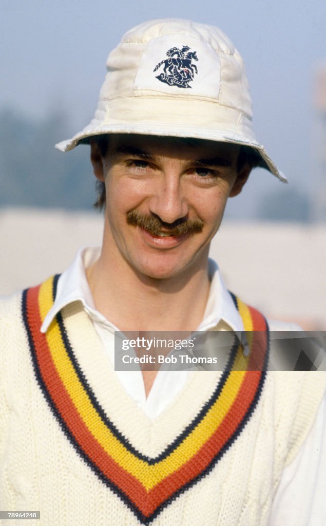 Sport. Cricket. pic: circa 1987. Jack Russell, England wicketkeeper. Jack Russell, who played county cricket for Gloucestershire, played in 54 Test matches for England between 1988-1998.