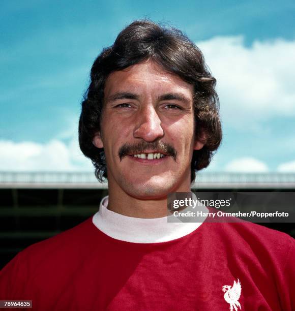 Liverpool footballer Terry McDermott during the pre-season photocall at Anfield in Liverpool, England, circa July 1976.