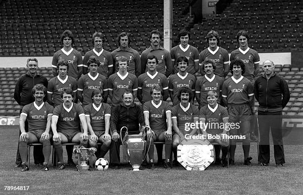 Season, Photo-call, Liverpool FC, The Liverpool team pose for a team photograph, Back Row L-R: Avi Cohen, Phil Neal, Ray Clemence, Bruce Grobbelaar,...