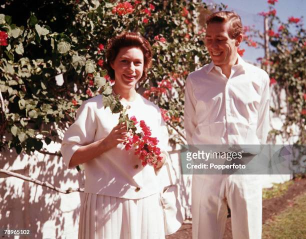 Princess Margaret and Lord Snowdon are pictured in the Bahamas