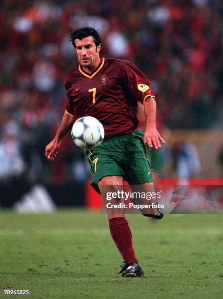 Football, European Championships , Semi-Final, King Baudouin Stadium, Brussels, Belgium, France 2 v Portugal 1 , 28th June Portugal+s Luis Figo on...