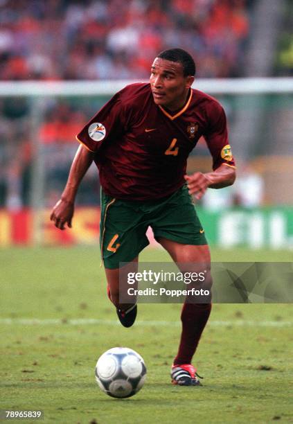 Football, European Championships , Semi-Final, King Baudouin Stadium, Brussels, Belgium, France 2 v Portugal 1 , 28th June Portugal+s Vidigal runs...