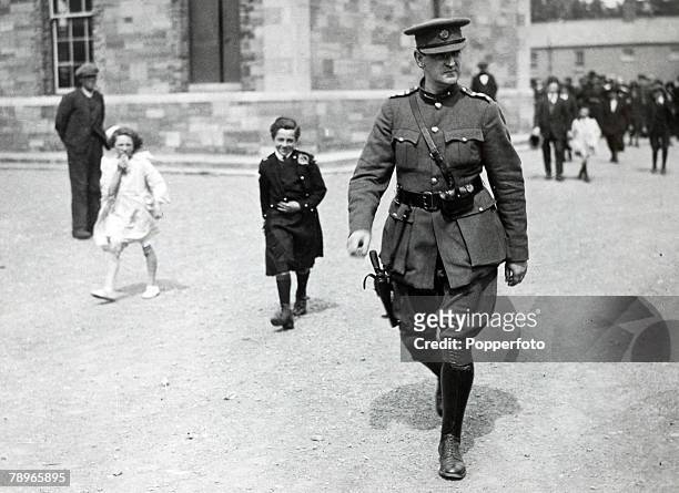 Politics, Dublin, Ireland, August 1922, General Michael Collins leaves a Requiem service held at Portobello Barracks