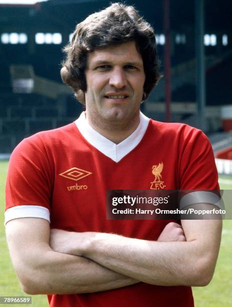 Liverpool footballer John Toshack during the pre-season photocall at Anfield in Liverpool, England, circa July 1977.