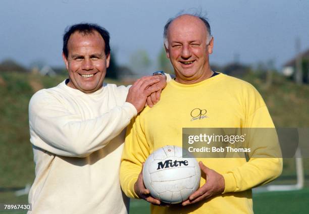 6th November 1986, Coventry City Training, Coventry City Managing Director George Curtis, left and Chief Coach John Sillett