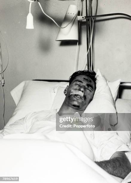 Aviation Disasters, Sport, pic: February 1958, Manchester United's goalkeeper Ray Wood in a German hospital after being injured in the Munich Air...