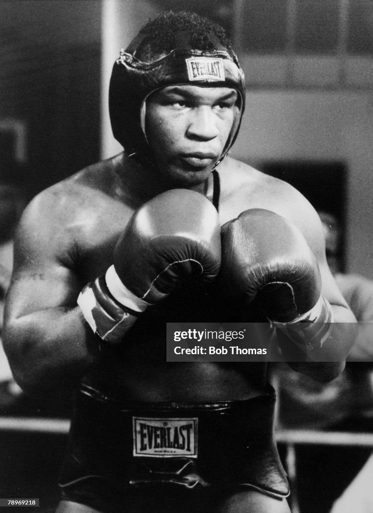 Sport. Boxing. Las Vegas, USA. pic: February 1989. USA'S World Boxing Champion Mike Tyson in training for his fight with Great Britain's Frank Bruno.
