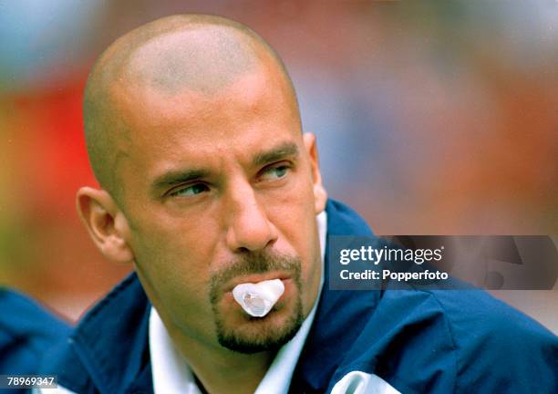 3rd August 1997, FA, Charity Shield at Wembley, Chelsea 1 v Manchester United 1, United won 4-2 on penalties, Gianluca Vialli, Chelsea, Gianluca...