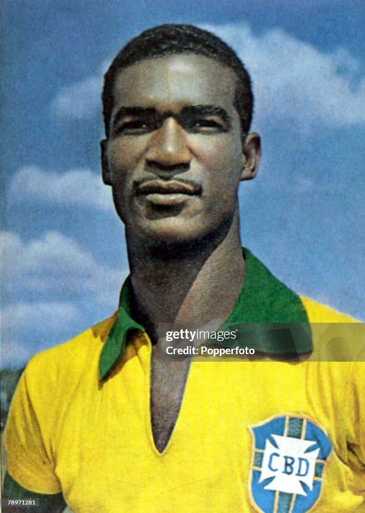 Sport. Football. 1962. Brazil's Didi, who played in 3 World Cups for his country 1954, 1958 and 1962 and was a member of the World Cup winning sides that were champions in Sweden 1958 and Chile 1962.