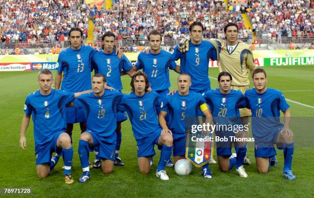 Sport, Football, FIFA World Cup, Kaiserslautern, 17th June 2006, Italy 1 v USA 1, Italy team group, Back row, left-right, Alessandro Nesta, Cristian...