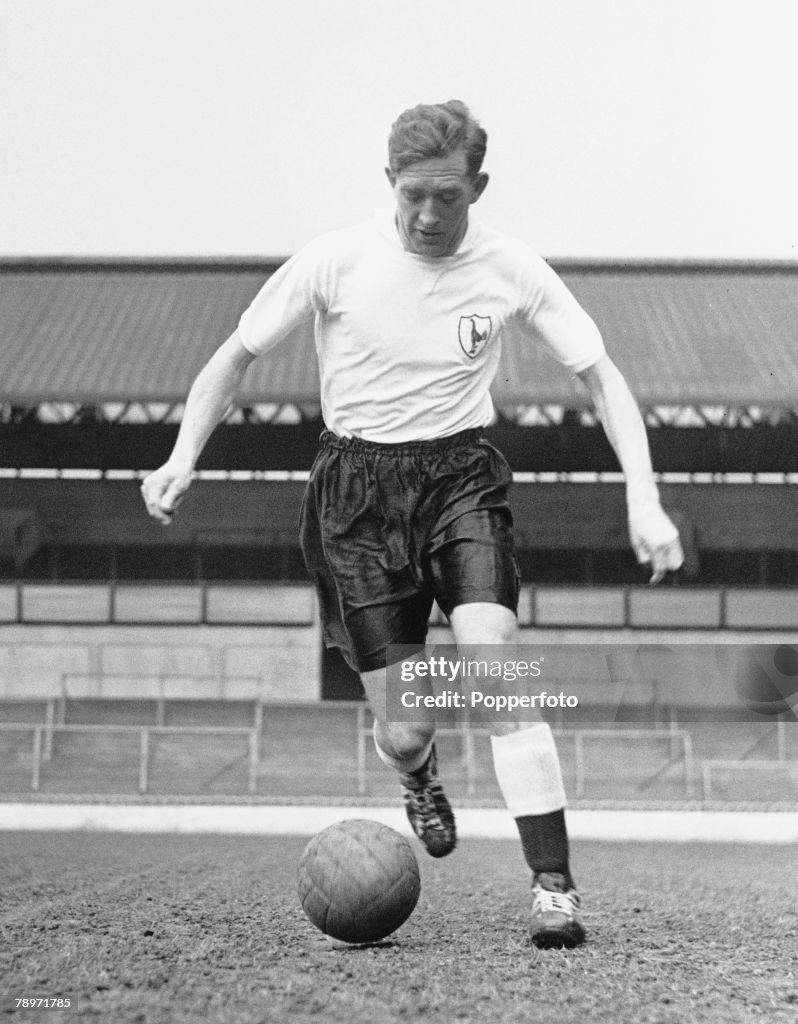 Football. March 1958. Tottenham Hotspur+s Danny Blanchflower.