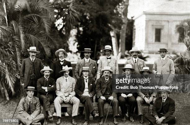 Sport, Cricket, January 1904, The MCC team to Australia 1903 to 1904 photographed in Adelaide prior to the 3rd Test match, This England team under...
