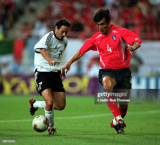 Football, 2002 FIFA World Cup Finals, Semi Final, Seoul, South Korea, 25th June 2002, Germany 1 v South Korea 0, Germany's Oliver Neuville is...