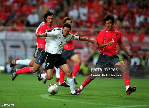 Football, 2002 FIFA World Cup Finals, Semi Final, Seoul, South Korea, 25th June 2002, Germany 1 v South Korea 0, Germany's Oliver Neuville is...